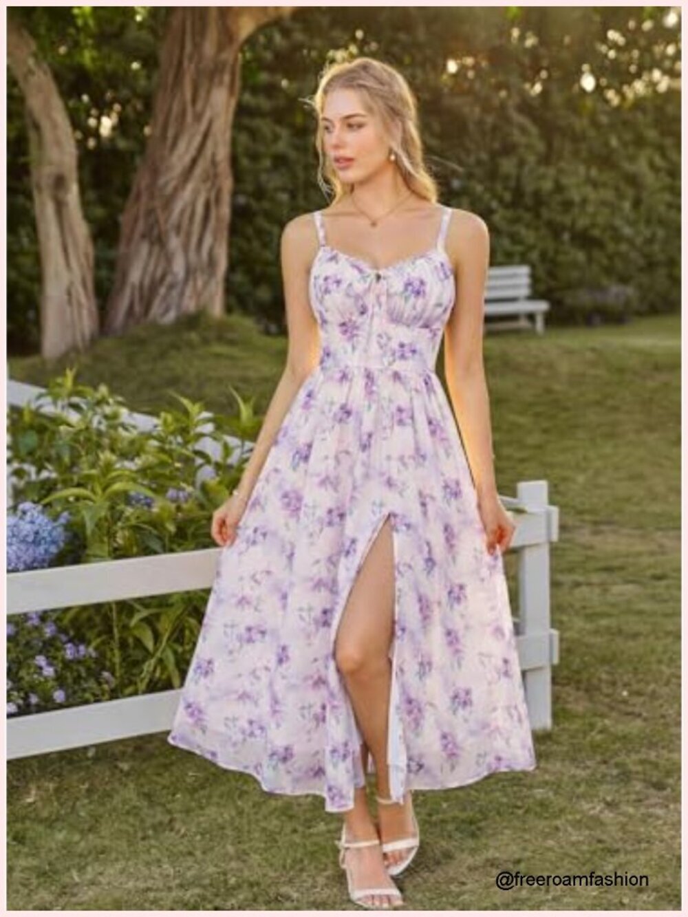 Women Corset Floral Milkmaid Sundress Wedding Guest Midi Dress - Picture 2 of 7